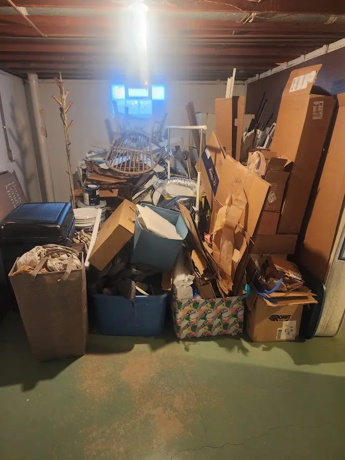 Roll-off dumpster container at job site for 6 Yard Dumpster Rental in Woodland